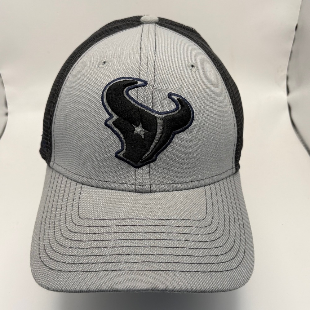 New Era NFL Houston Texans Mesh Back Flex Fit 39THIRTY Hat Cap Gray Black M/L